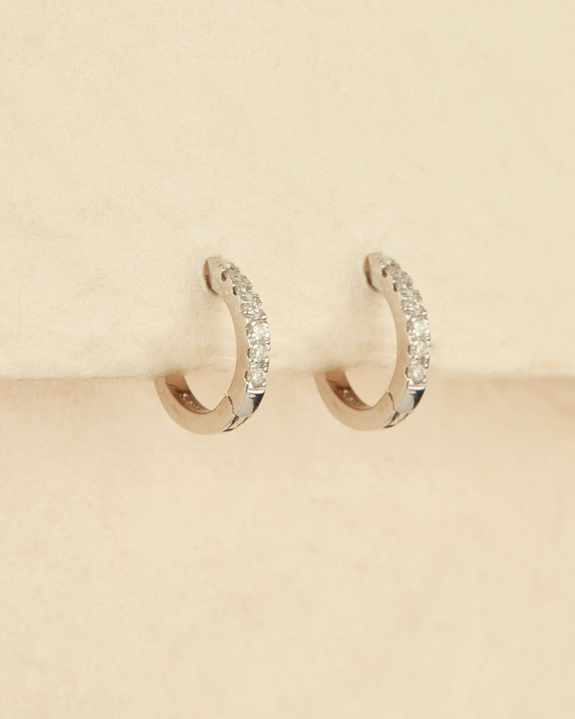 The 14K Classique Pavè Huggies- 9mm