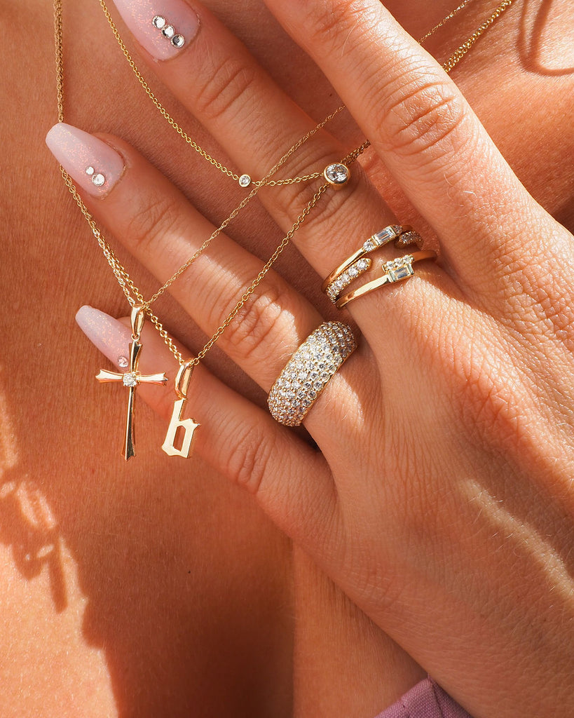 The Gothic Initial Charm Necklace