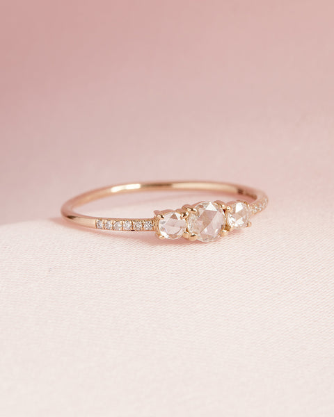 The Triple Rose Cut Ring with Pavè
