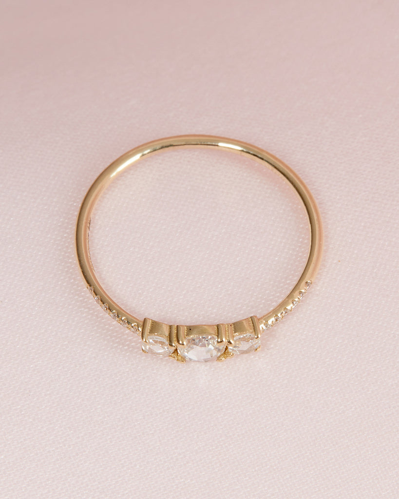 The Triple Rose Cut Ring with Pavè
