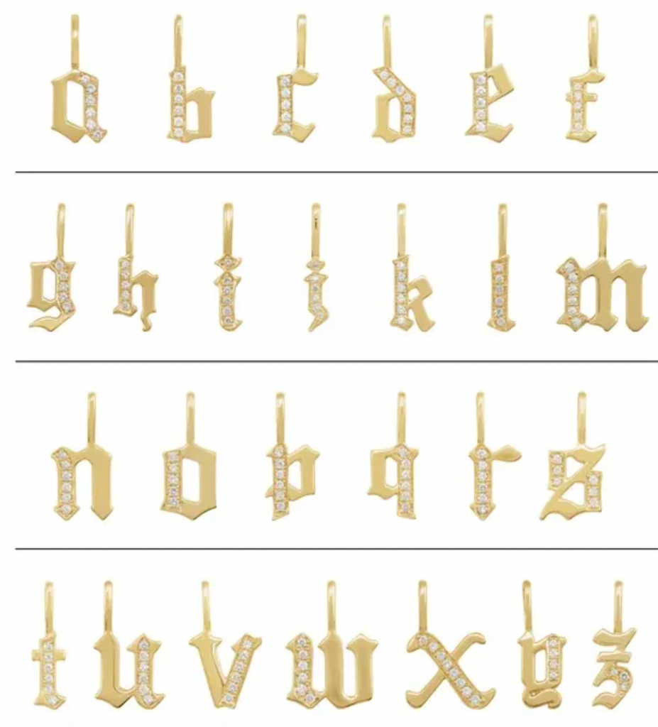 The Pave Gothic Initial Charm Necklace